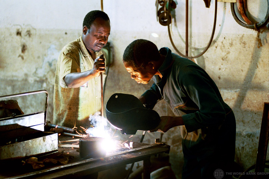Industrial workers in Mozambique